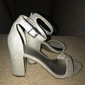 Silver Block Heels